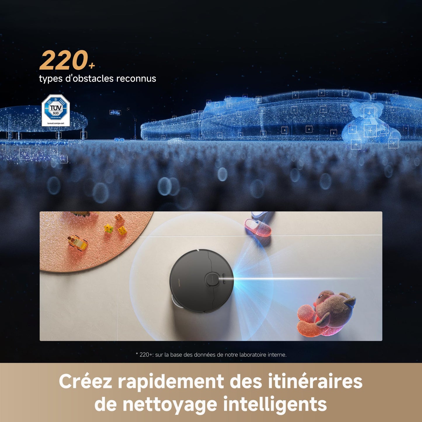 dreame L50s Pro Ultra Robot Aspirateur Laveur, Auto-Nett serpillère 100 °C