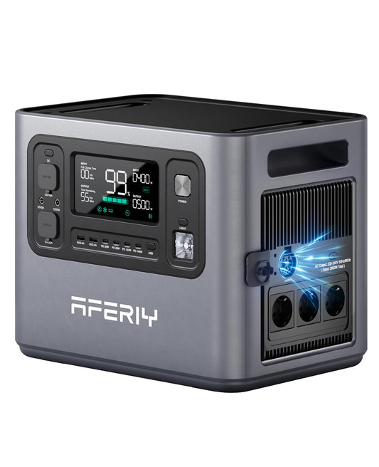 AFERIY P280 Station Electrique Portable 2800W, Batterie Nomade 2048Wh Extensible à 10,24kWh, Recharge Rapide 1,5H, 220V-240V, Generateur Electrique pour Usage Domestique/Camping-car/Panne de Courant