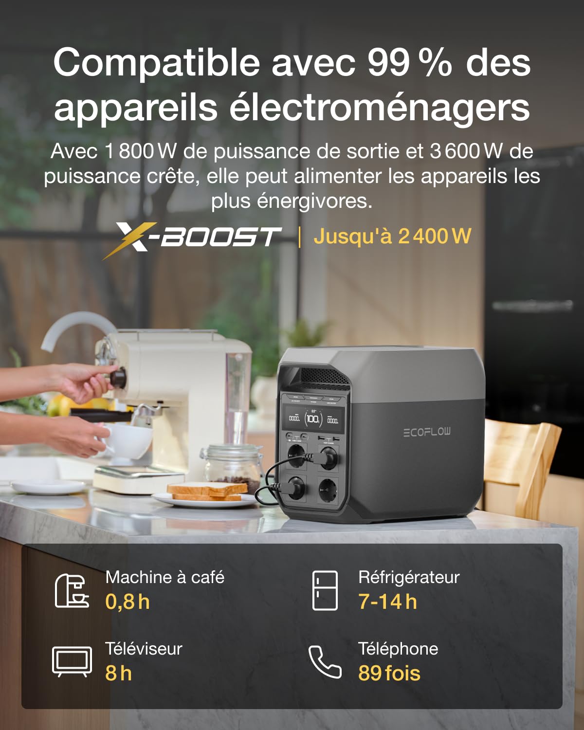 Station électrique portable EF EcoFlow DELTA 3 1024 Wh, cellules LFP