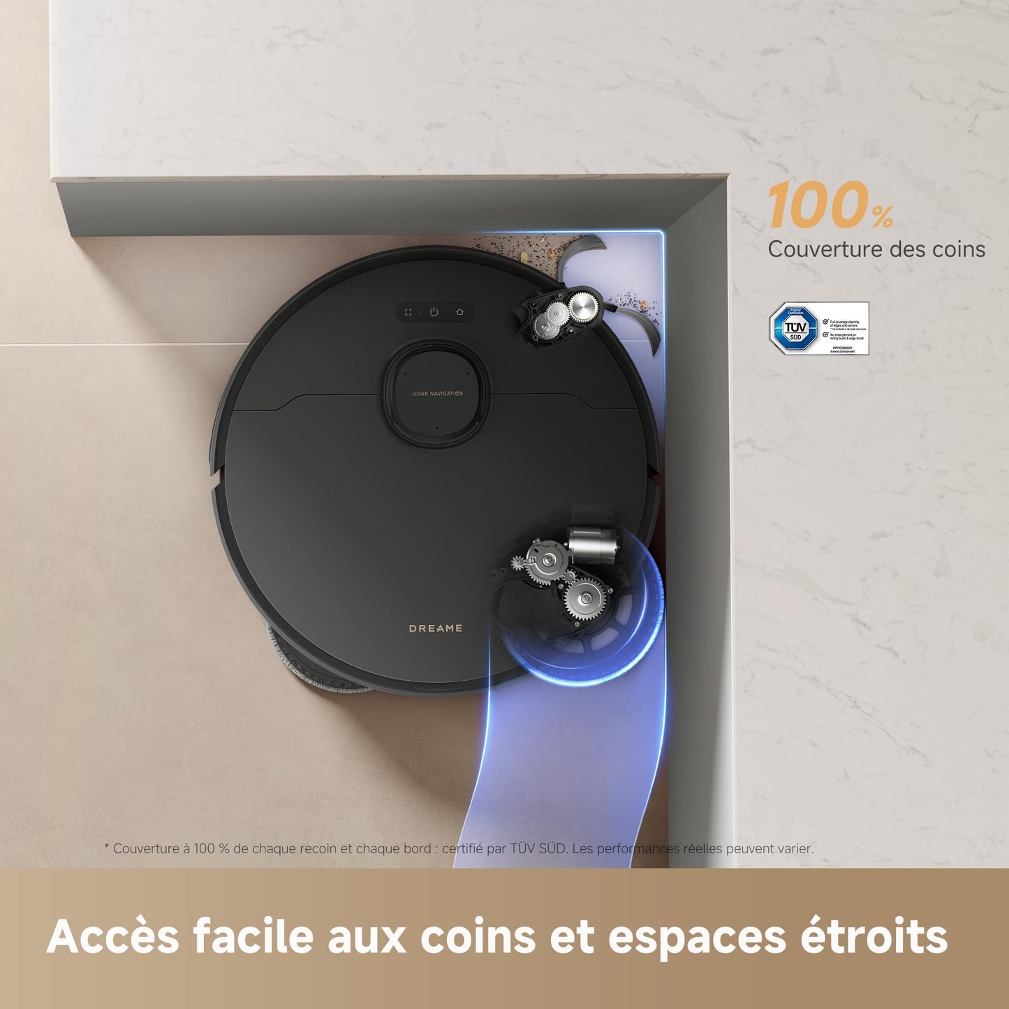 dreame L50s Pro Ultra Robot Aspirateur Laveur, Auto-Nett serpillère 100 °C