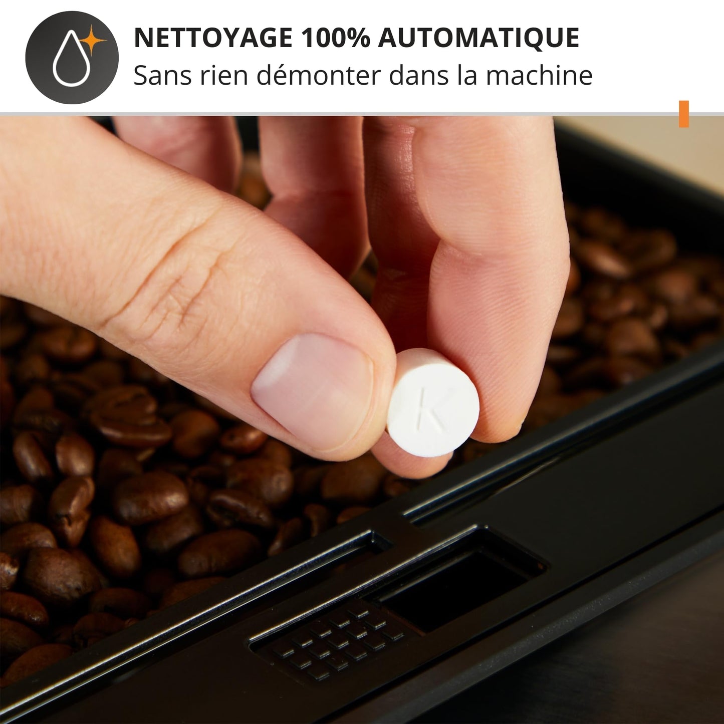 KRUPS - Machine à café grain Automatique Essential Compacte Noire - 15 bars